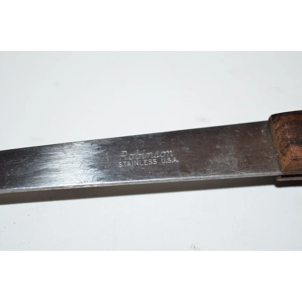 Vtg Robinson Nylon Stainless Steel Brown Spoon Wood Handle 11.5